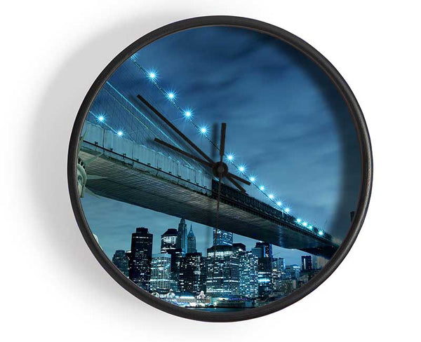 Statue Of Liberty Brooklyn Bridge Nights Clock - Wallart-Direct UK