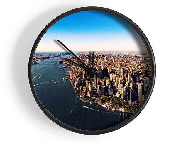 The Harbour Around NYC Clock - Wallart-Direct UK