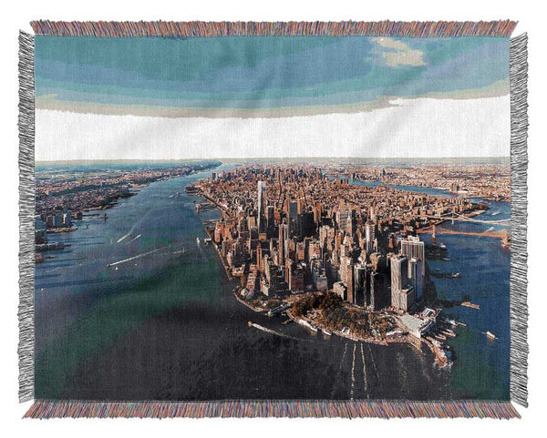 The Harbour Around NYC Woven Blanket