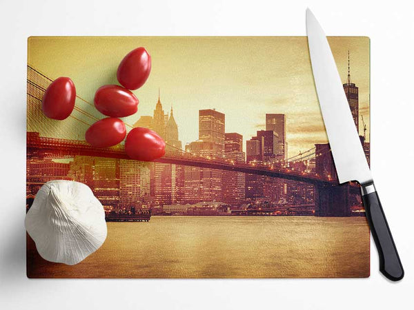 Brooklyn Bridge Splendour Glass Chopping Board