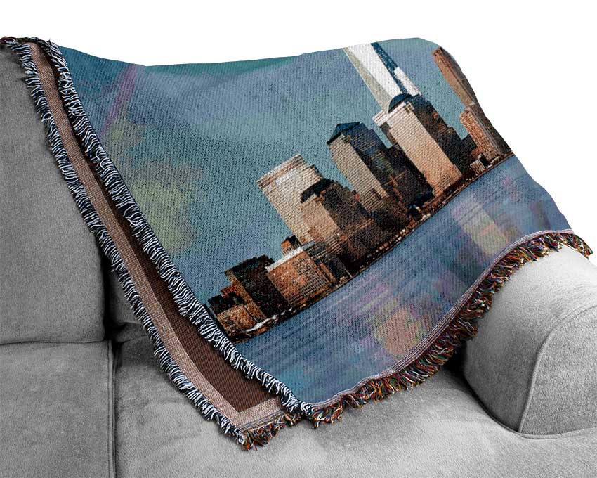 Rainbow Over The Big Apple Woven Blanket