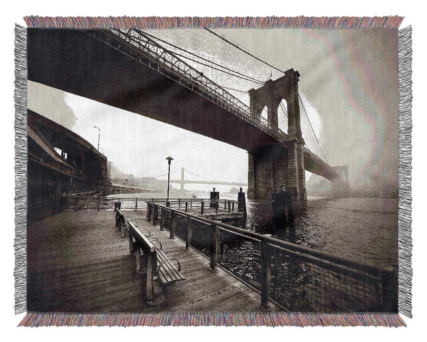 Under The Brooklyn Bridge Woven Blanket