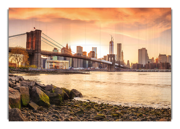 As The Sun Comes Up Over The Brooklyn Bridge