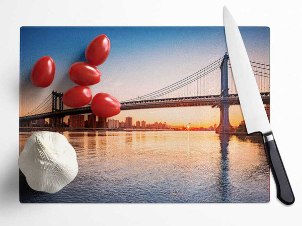 Sunset Bridges Glass Chopping Board