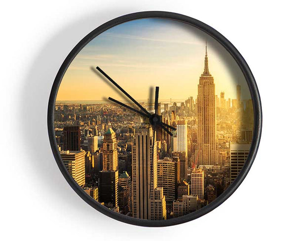 Beautiful Yellow Sunrise Clock - Wallart-Direct UK