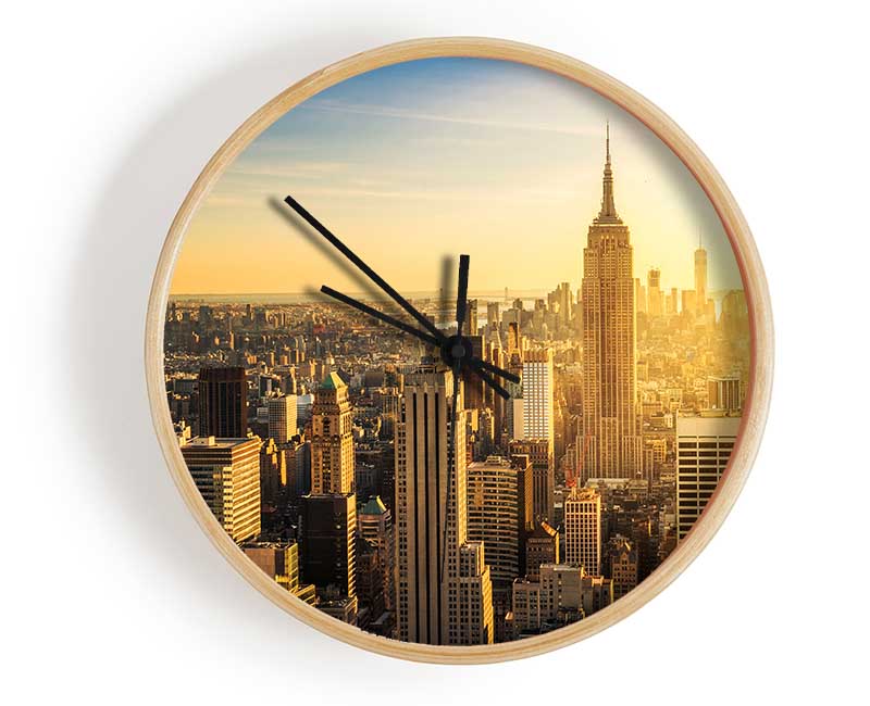 Beautiful Yellow Sunrise Clock - Wallart-Direct UK