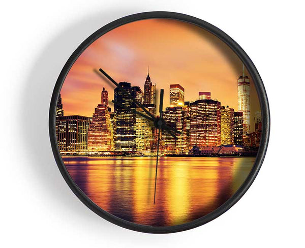 Stunning Skies Over The Hudson River Clock - Wallart-Direct UK