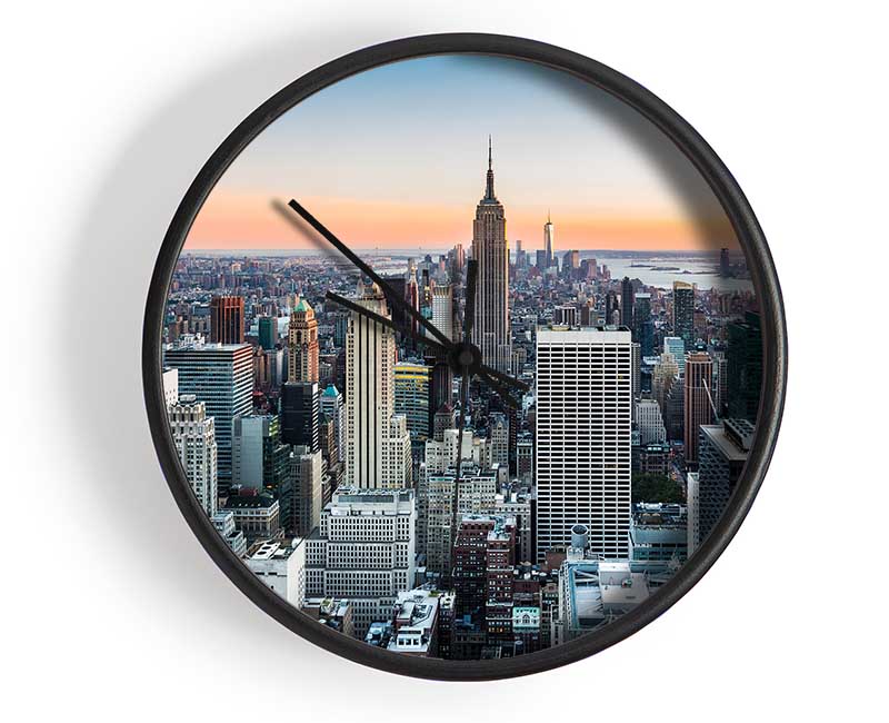 East River Through The Big City Clock - Wallart-Direct UK