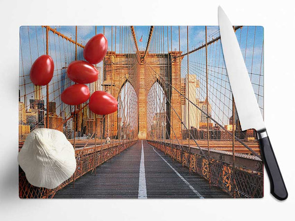 Brooklyn Bridge Structure Glass Chopping Board