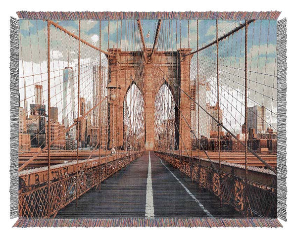 Brooklyn Bridge Structure Woven Blanket