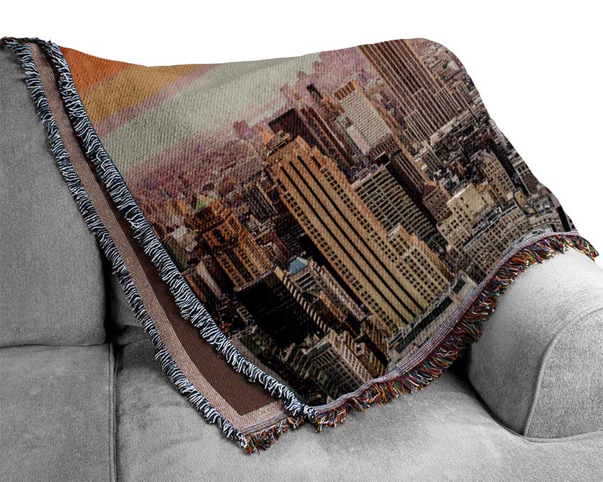 East River Sunrise Woven Blanket