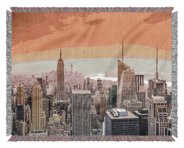 East River Sunrise Woven Blanket