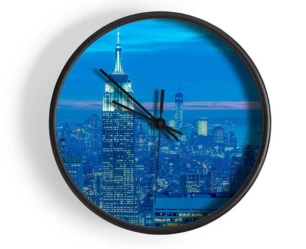 Empire State Building Blues Clock - Wallart-Direct UK