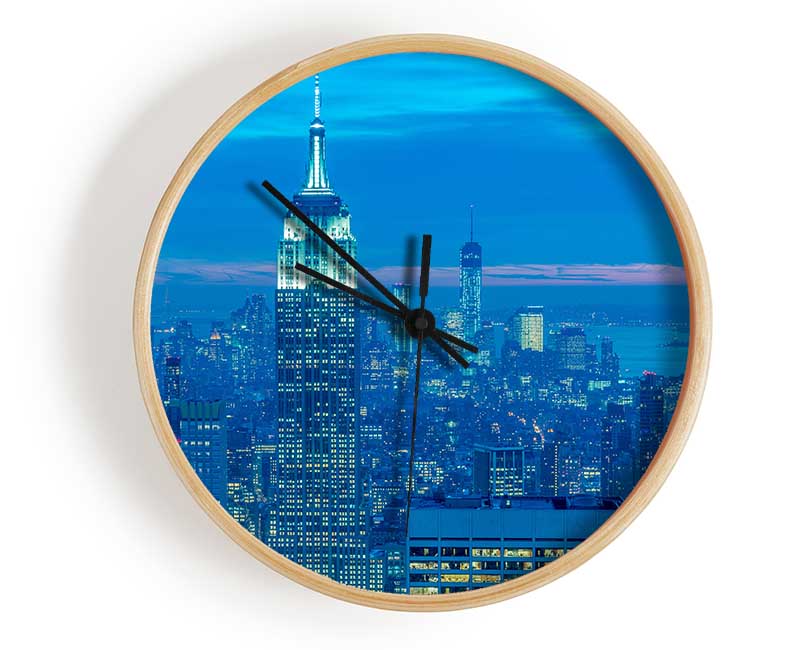 Empire State Building Blues Clock - Wallart-Direct UK