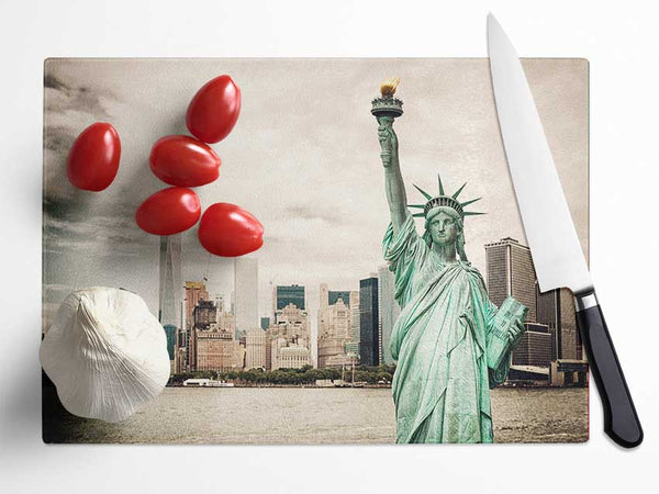 Statue Of Liberty Flame Glass Chopping Board