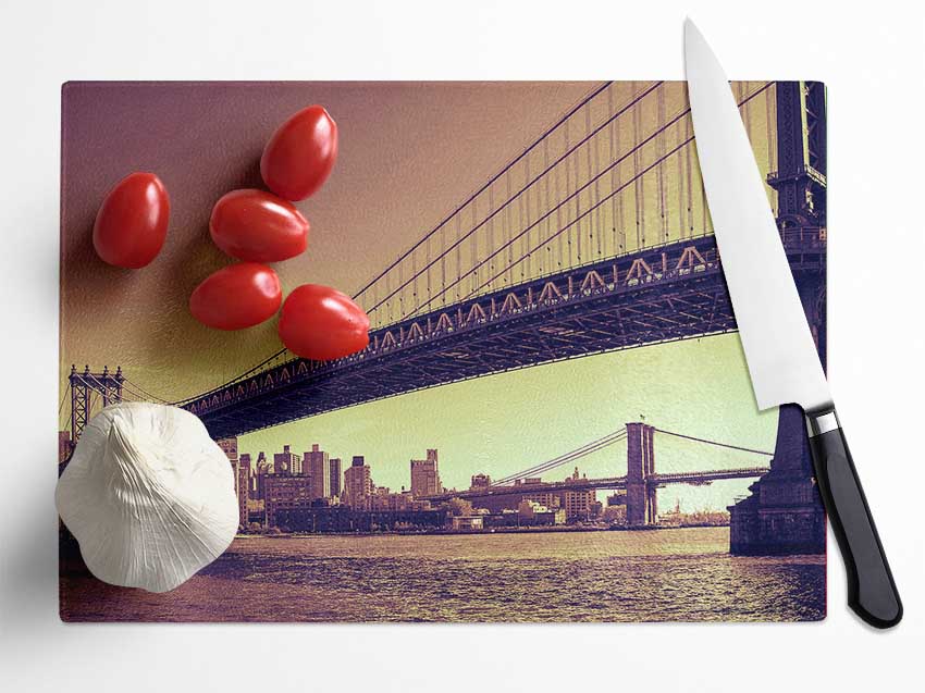 Bridges Of NYC Glass Chopping Board