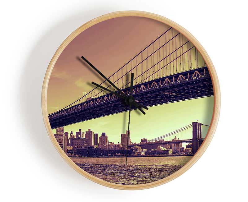 Bridges Of NYC Clock - Wallart-Direct UK