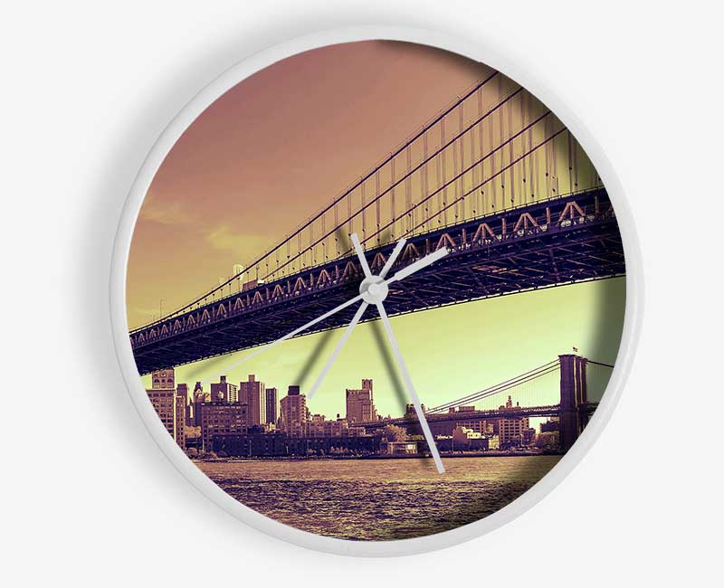 Bridges Of NYC Clock - Wallart-Direct UK