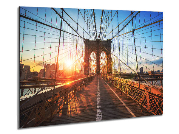 Sunset Through Brooklyn Bridge