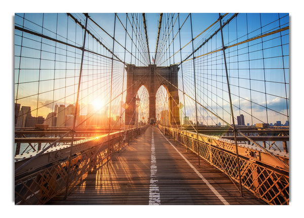 Sunset Through Brooklyn Bridge