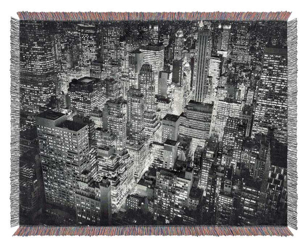 Looking Down On The Big Apple Woven Blanket