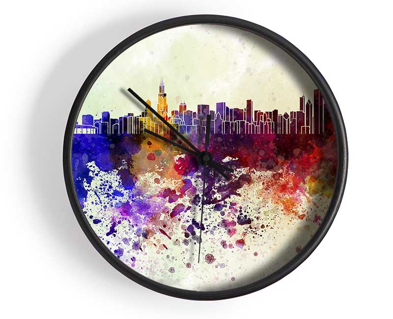 Rainbow Splash 1 Clock - Wallart-Direct UK