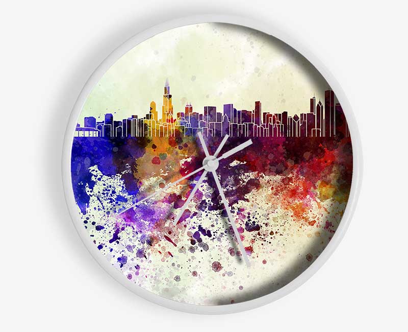 Rainbow Splash 1 Clock - Wallart-Direct UK