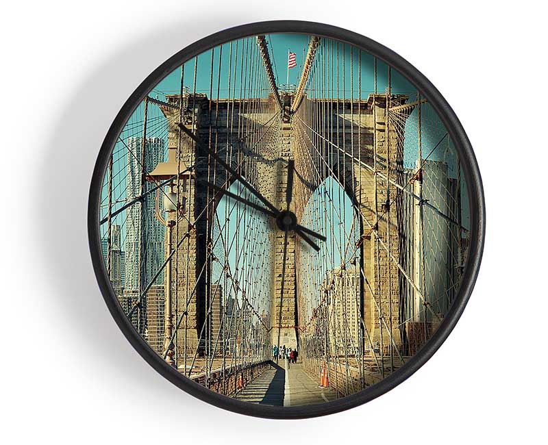 Walking Through The Brooklyn Bridge Clock - Wallart-Direct UK