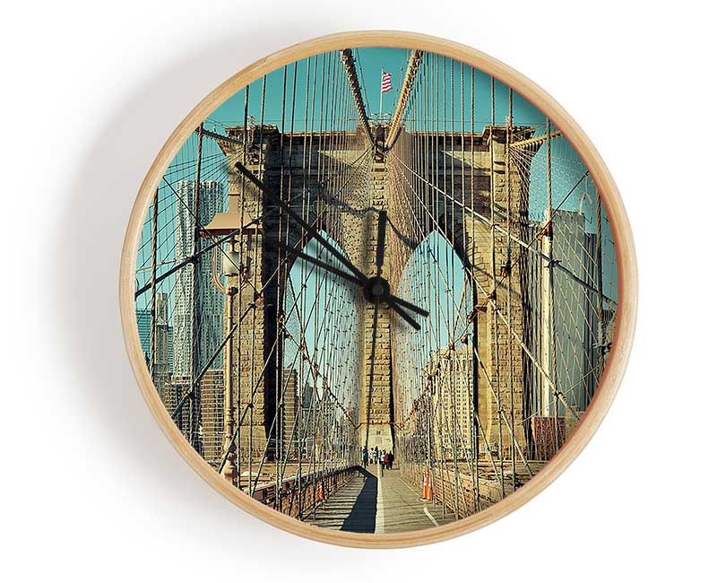 Walking Through The Brooklyn Bridge Clock - Wallart-Direct UK