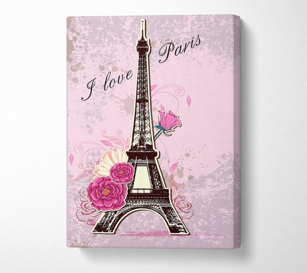 Picture of Eiffel Tower Love 1 Canvas Print Wall Art