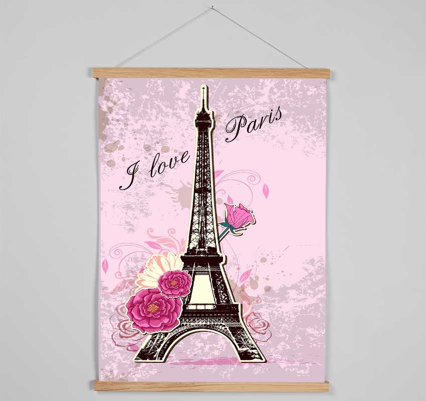 Eiffel Tower Love 1 Hanging Poster - Wallart-Direct UK