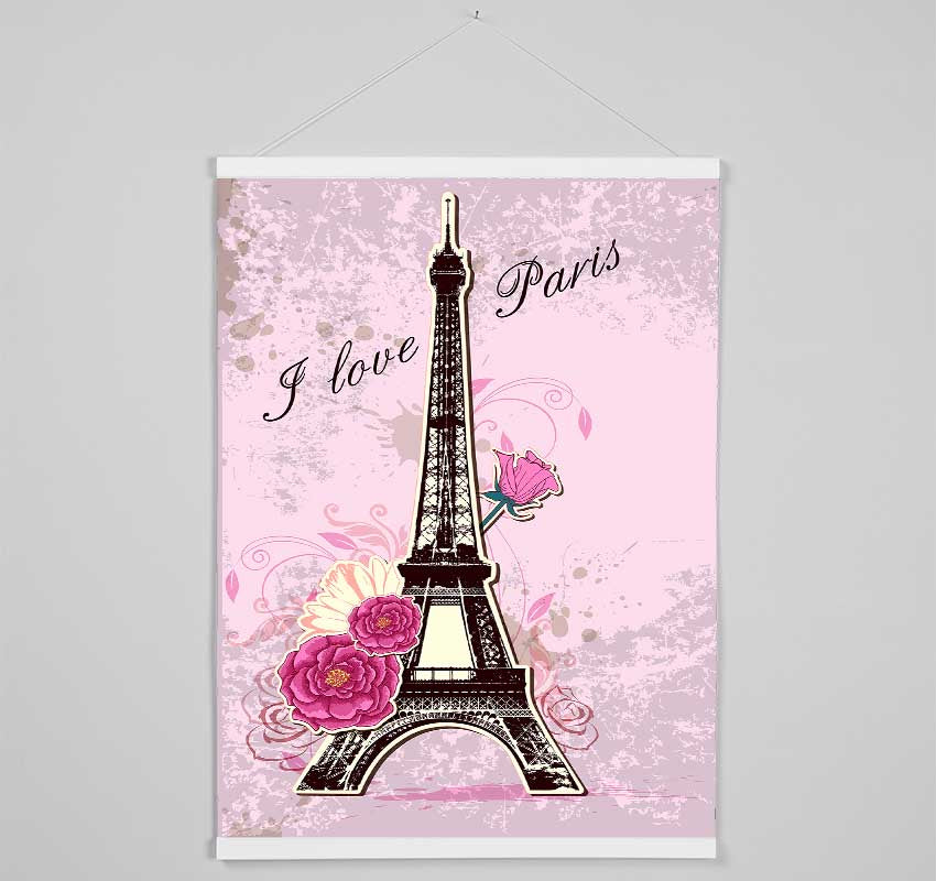 Eiffel Tower Love 1 Hanging Poster - Wallart-Direct UK