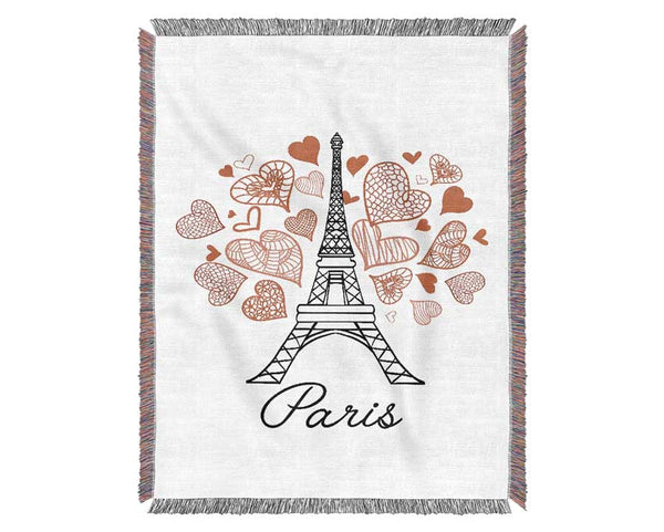 Eiffel Tower Love 2 Woven Blanket