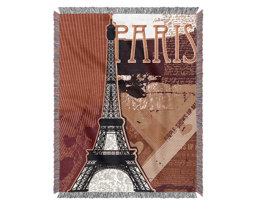 Eiffel Tower Love 4 Woven Blanket