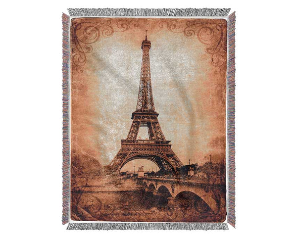 Eiffel Tower Retro 2 Woven Blanket