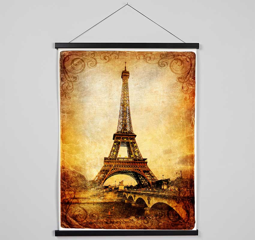 Eiffel Tower Retro 2 Hanging Poster - Wallart-Direct UK