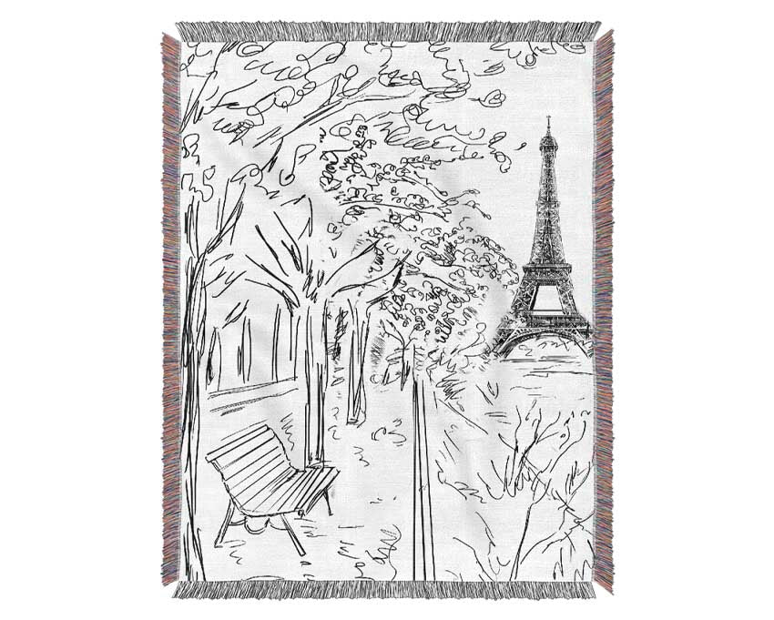 Eiffel Tower Streets 6 Woven Blanket