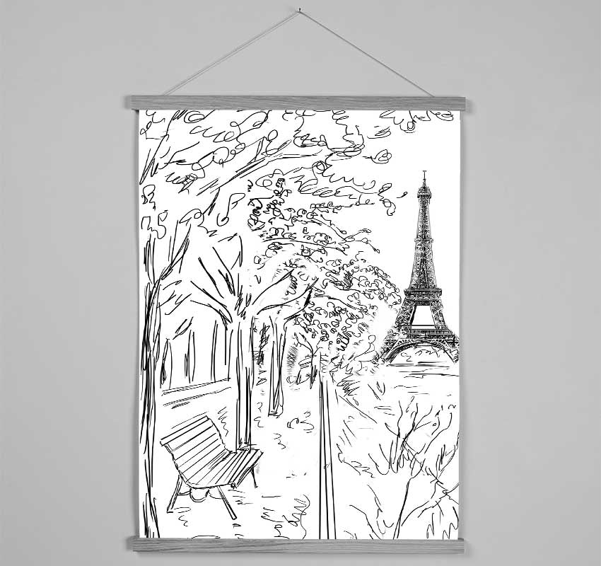 Eiffel Tower Streets 6 Hanging Poster - Wallart-Direct UK