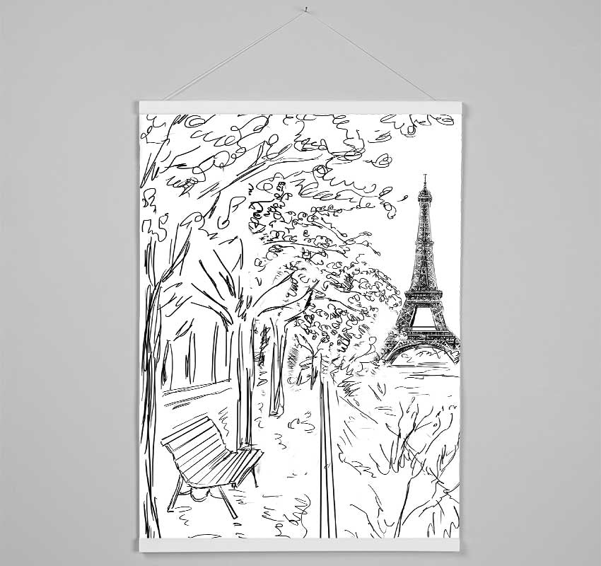 Eiffel Tower Streets 6 Hanging Poster - Wallart-Direct UK