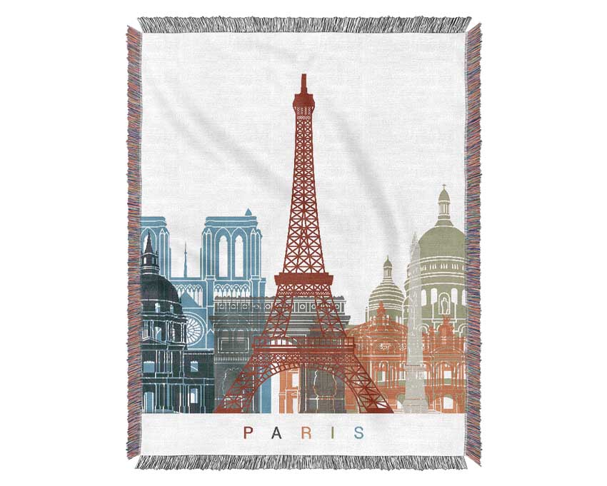 Eiffel Tower Retro 1 Woven Blanket