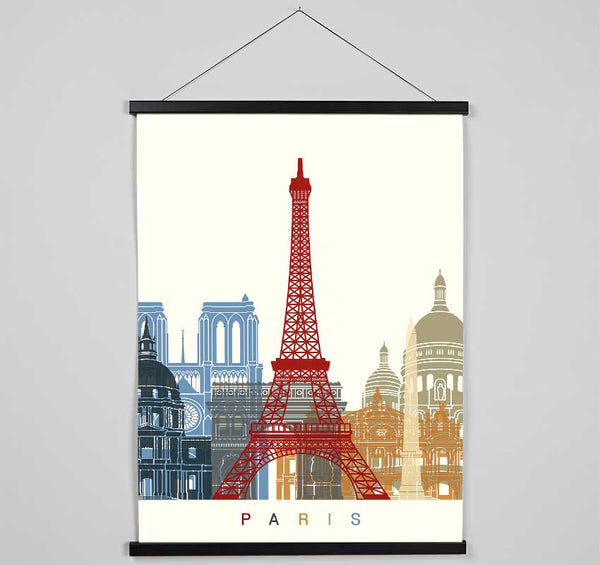 Eiffel Tower Retro 1 Hanging Poster - Wallart-Direct UK