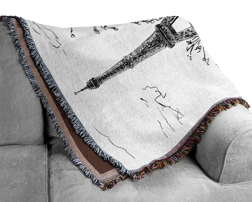 Eiffel Tower Streets 5 Woven Blanket