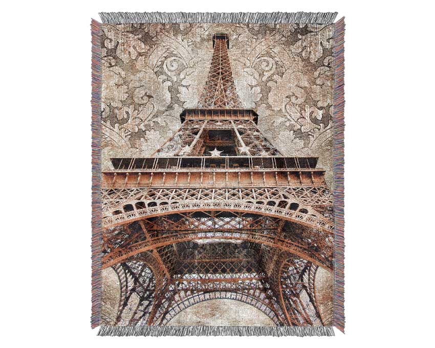 Eiffel Tower Retro 3 Woven Blanket