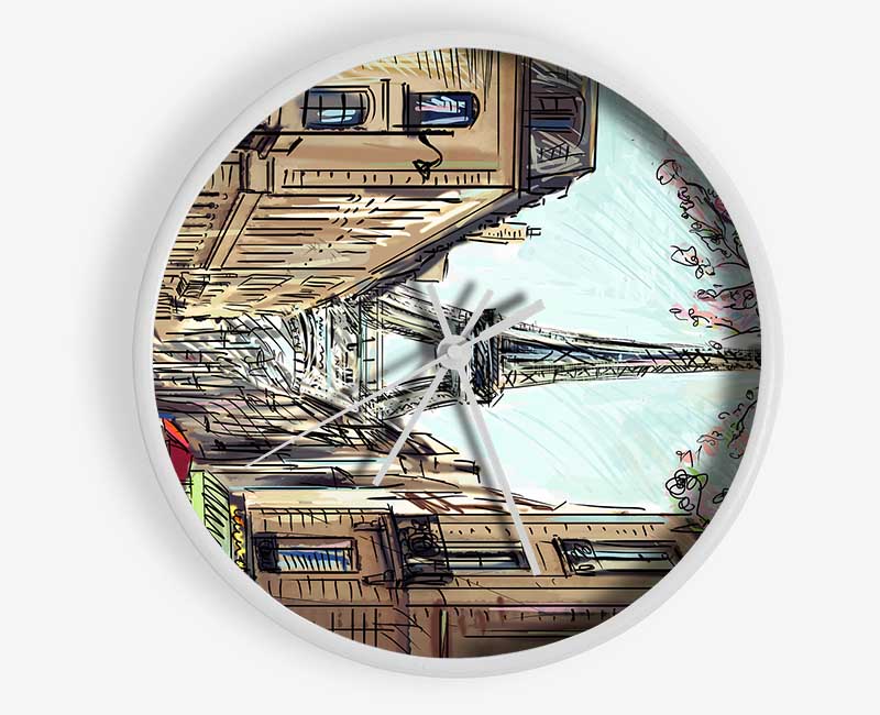 Eiffel Tower Streets 12 Clock - Wallart-Direct UK