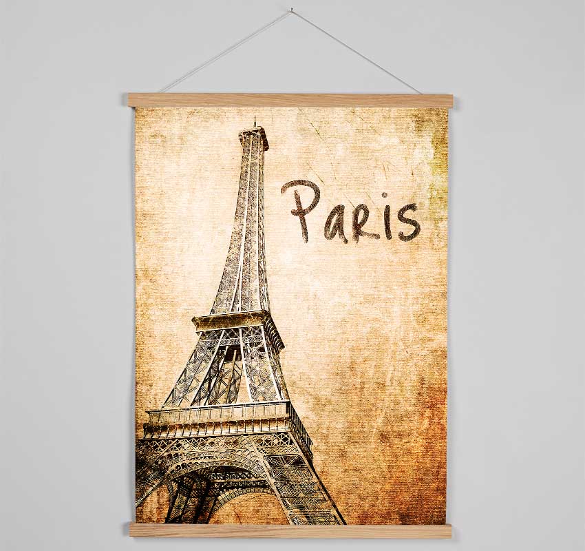 Eiffel Tower Retro 7 Hanging Poster - Wallart-Direct UK