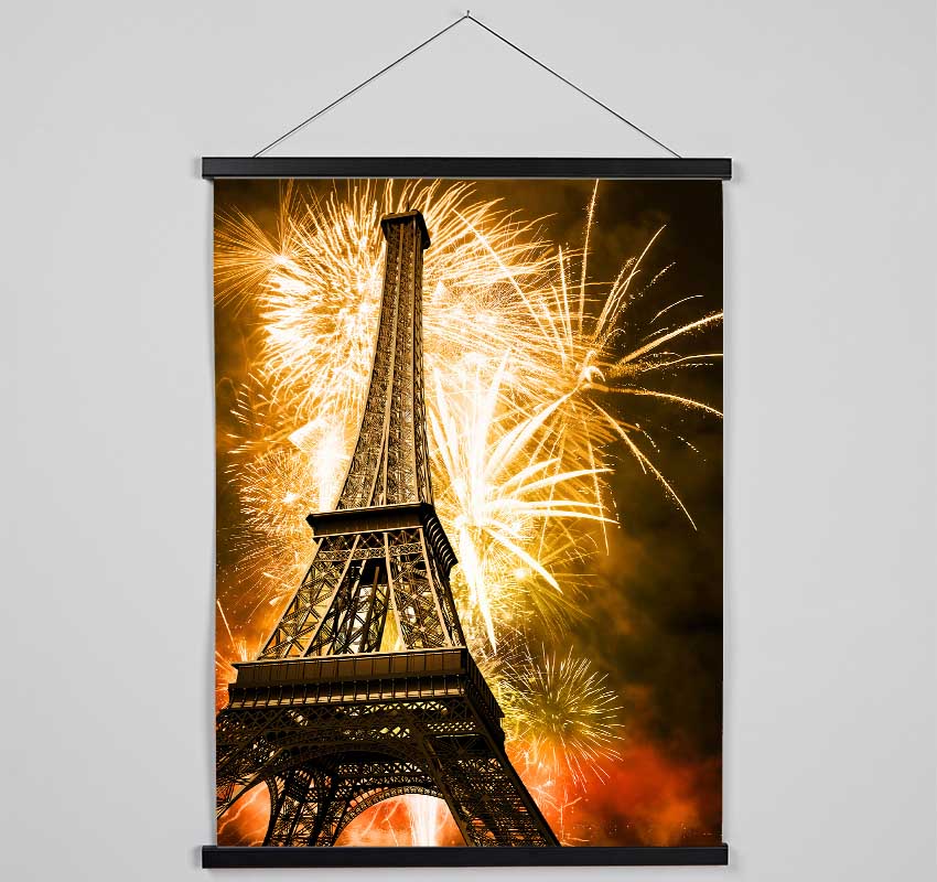 Eiffel Tower Fireworks 2 Hanging Poster - Wallart-Direct UK