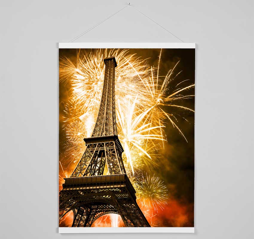 Eiffel Tower Fireworks 2 Hanging Poster - Wallart-Direct UK