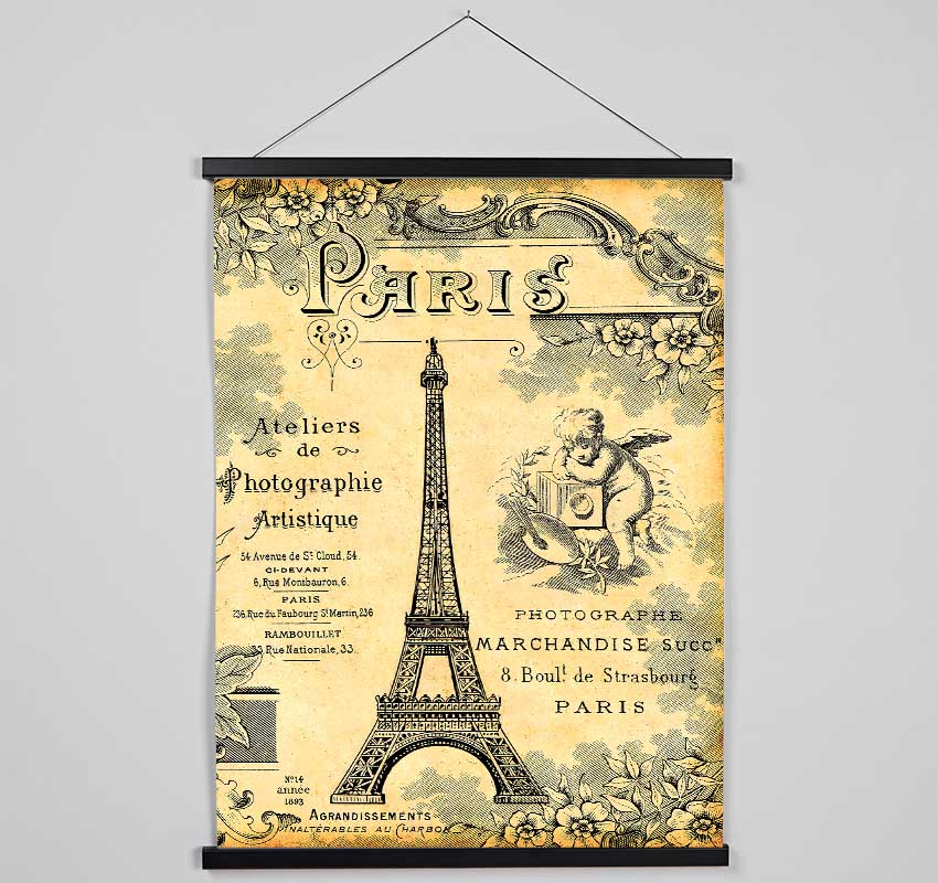 Eiffel Tower Retro 6 Hanging Poster - Wallart-Direct UK