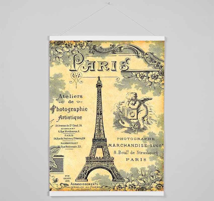 Eiffel Tower Retro 6 Hanging Poster - Wallart-Direct UK