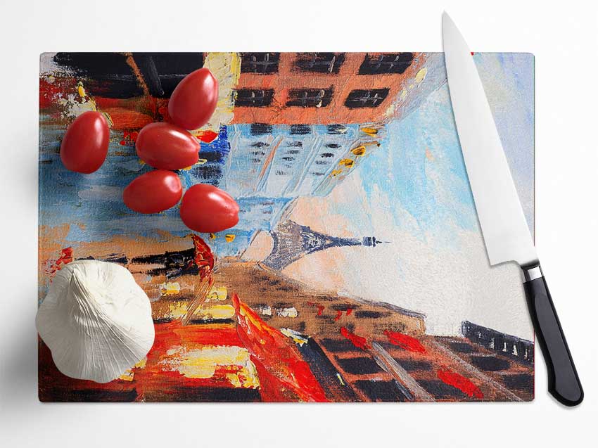 Eiffel Tower Streets 16 Glass Chopping Board